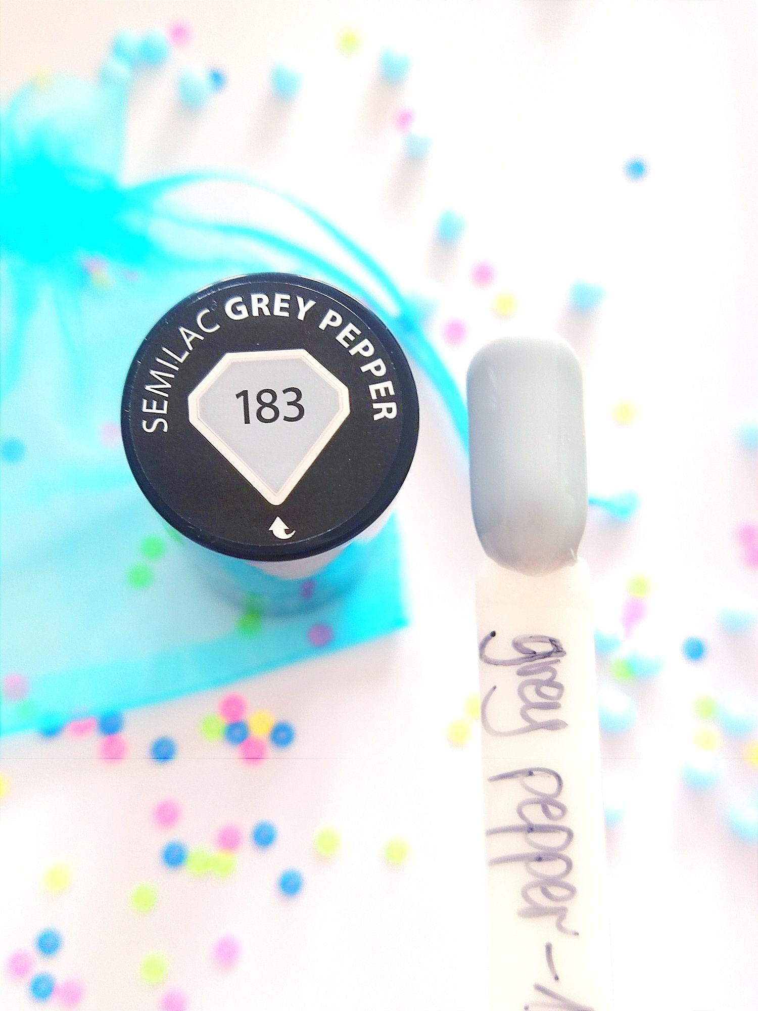 Nowy lakier hybrydowy semilac grey pepper 183 manicure pielęgnacja