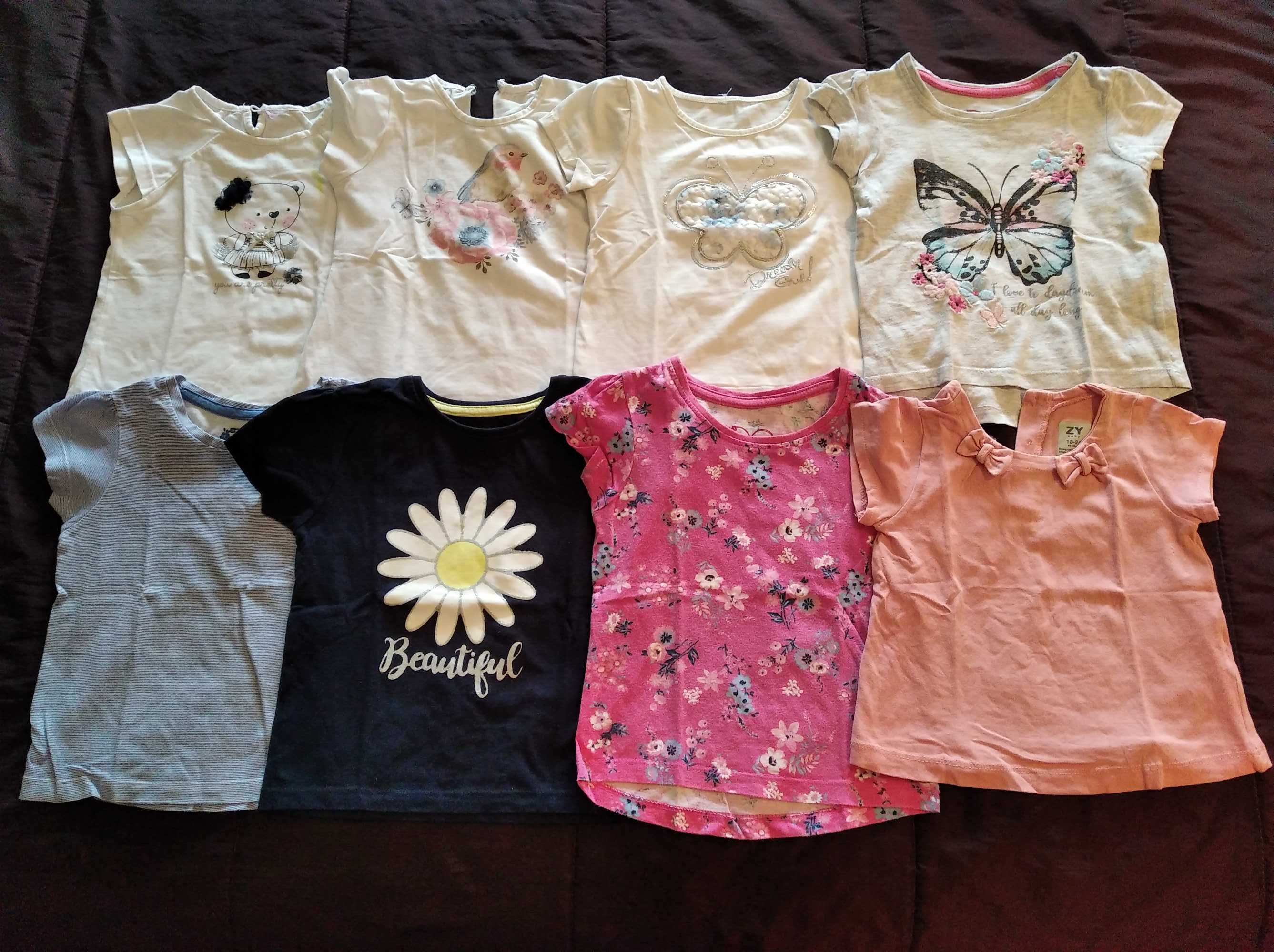 8 lotes de roupa de menina 1-2 anos