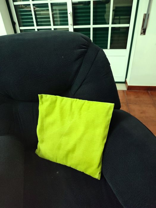 Sofás de veludo com almofadas