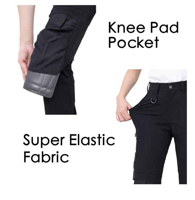 WORK IDEA 52 Damskie spodnie robocze typu slim-fit, stretch, z nakolan