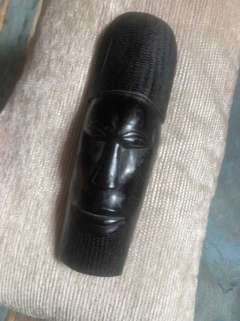 Esculturas artesanais africanas, madeira maciça pau preto, dos anos 60