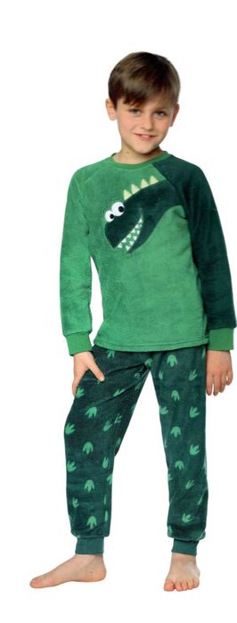 2725 Ciepła Polarowa Jesienna Dziecięca Piżama Dla Chłopca 110/116