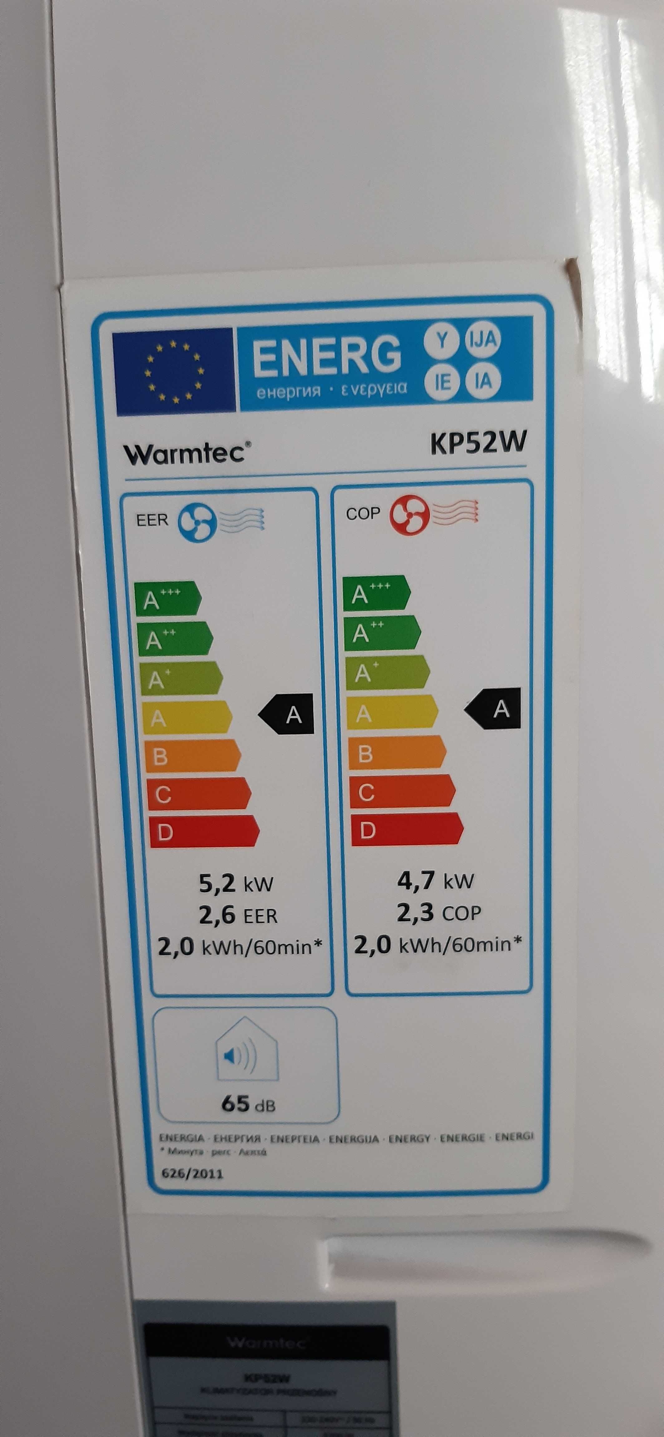 Klimatyzator przenośny Warmtec KP52W 5200W do 60m2 z Wi-Fi i HEPA