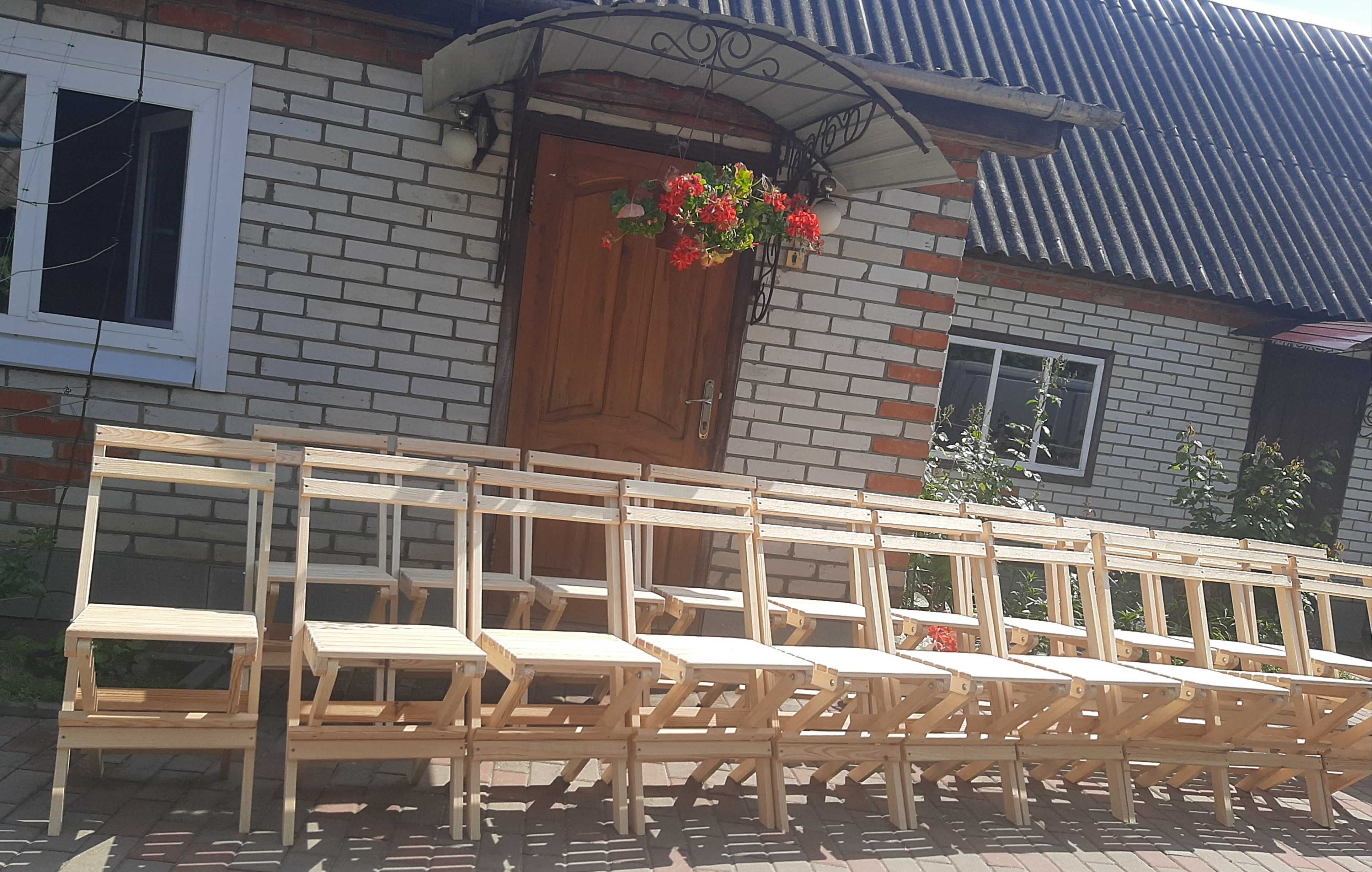 Дерев'яні  стільці розкладні
   стулья деревянные раскладные