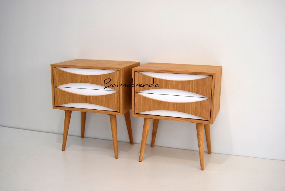 Par Mesas de Cabeceira / Retro Vintage / Estilo Nórdico