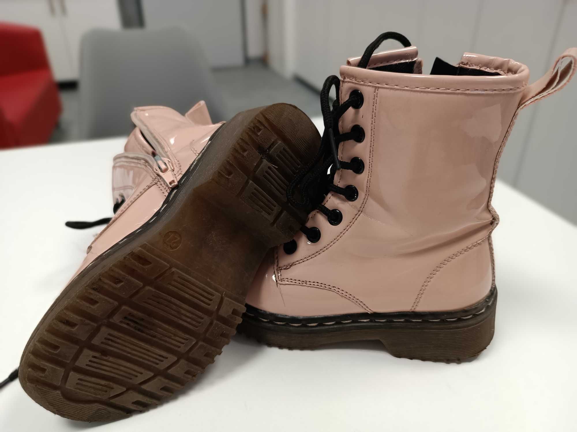 MARTENSY różowe botki lakierowane, reserved rozm. 27, 17 cm