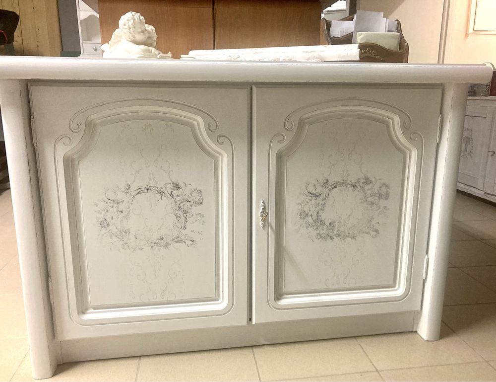 Komoda szafka na buty biała Shabby chic Prowansja retro