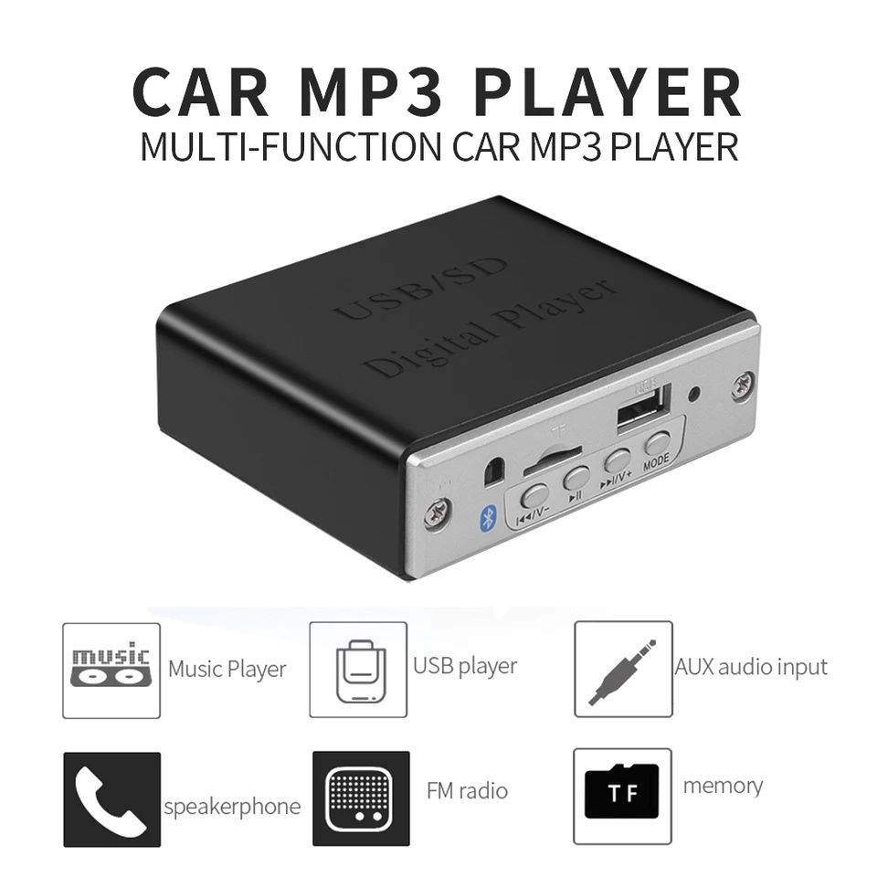 Bluetooth 12 в MP3 декодер в корпусе, с ДУ пультом. MP3 WAV U диск TF