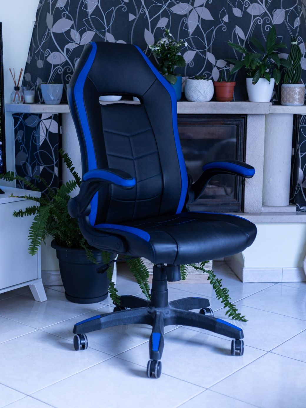 Cadeira Gaming Preta/Azul