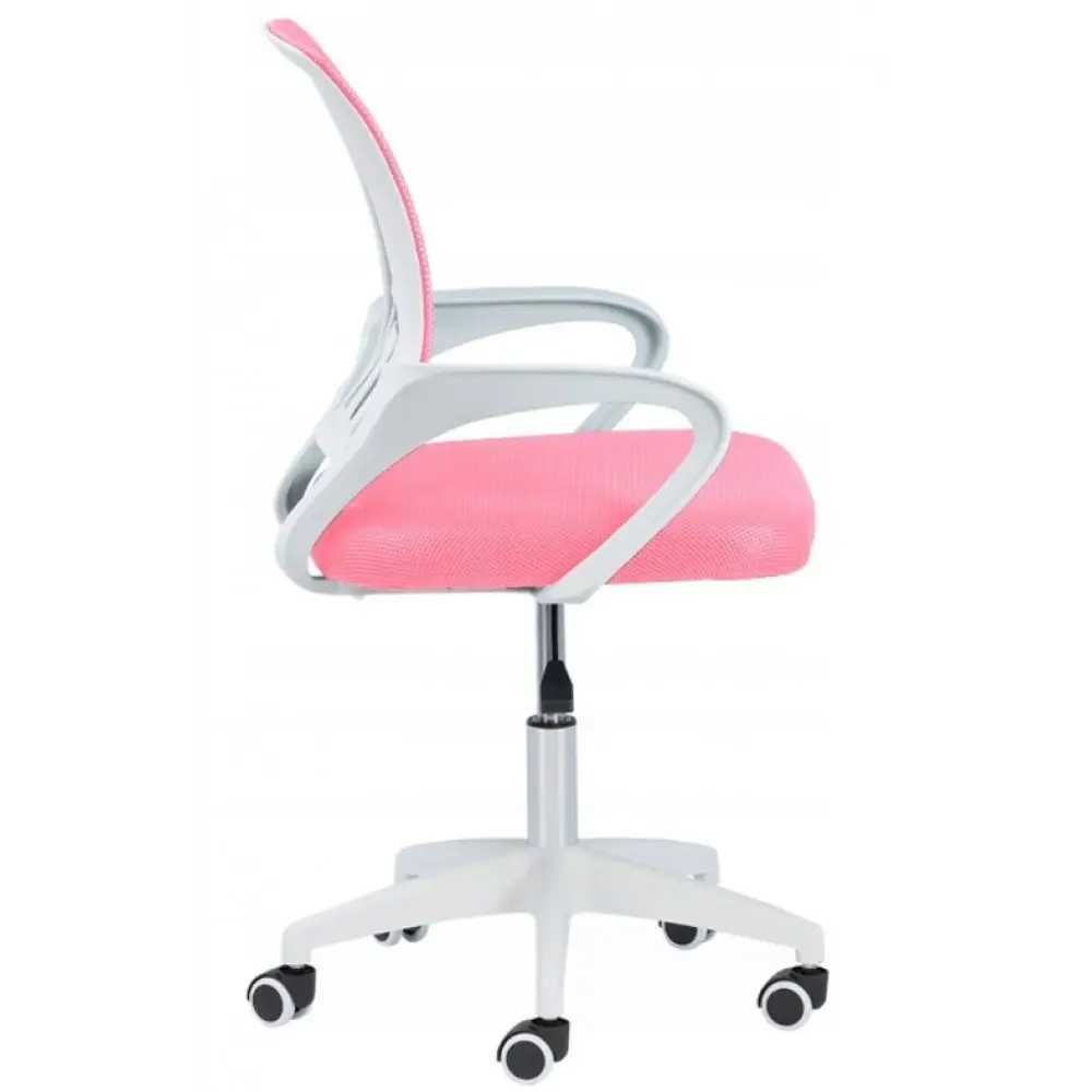 Кресло компьютерное детское для офиса Vertigo розовый стул на колесах