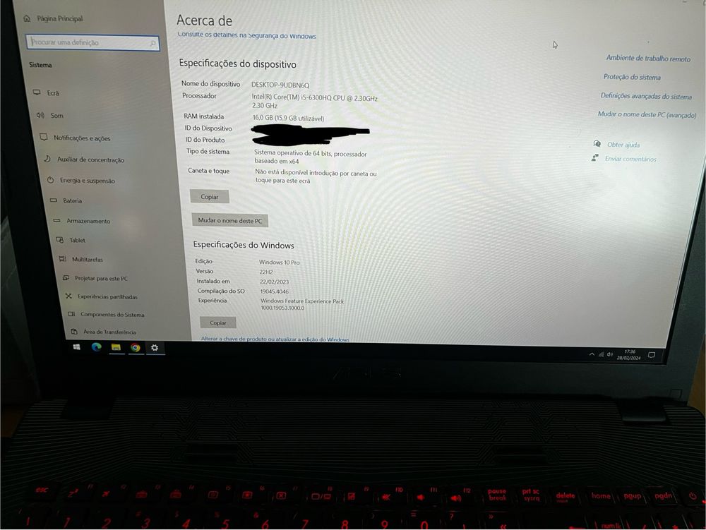 Asus ROG Gaming 16gb i5-6300HQ