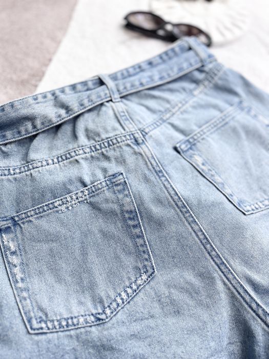 Jeansowe spodenki krótkie z lampasami wysokim stanem scotch & soda 25