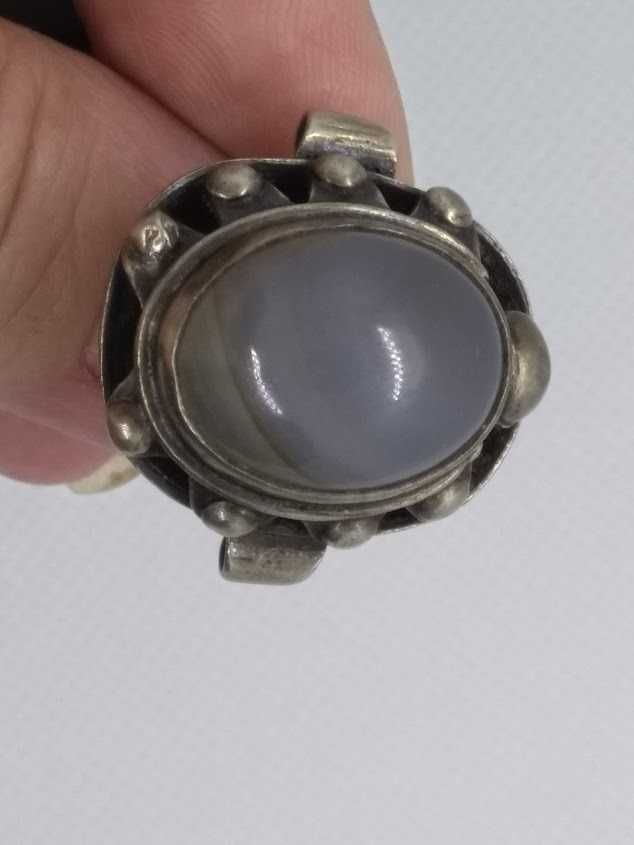 Orno stary srebrny pierścionek PRL