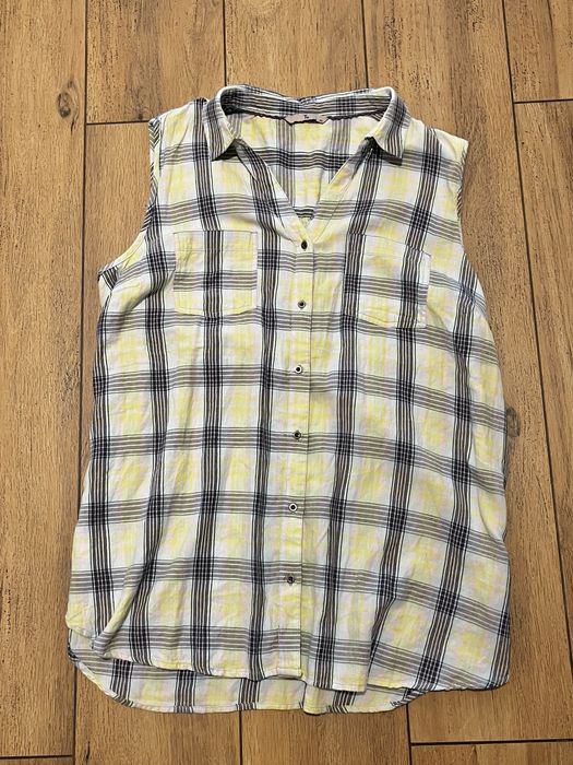 Koszula bluzka w kratę z krótkim rękawem
