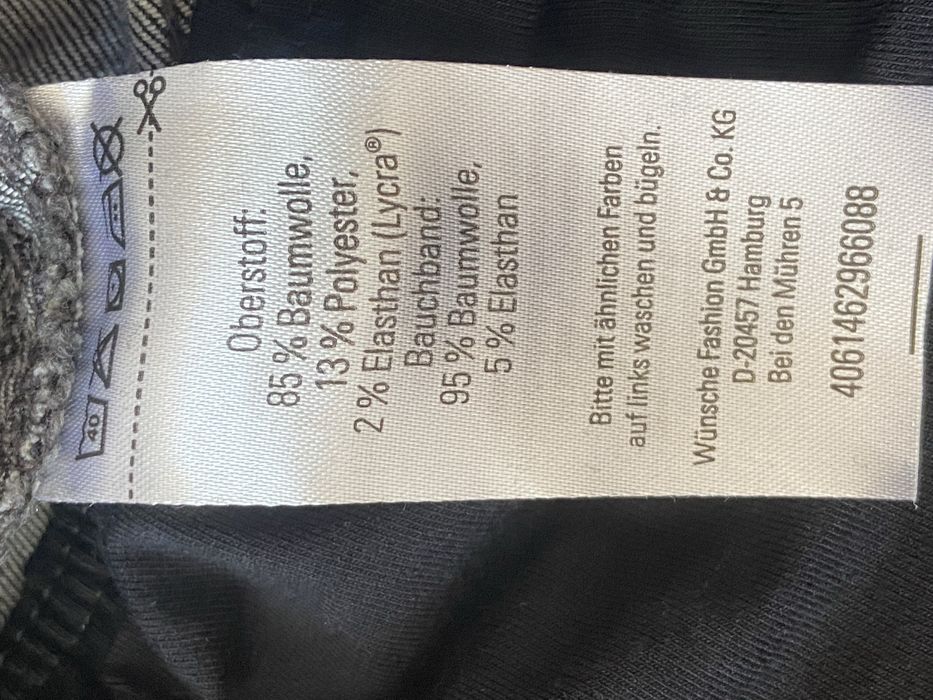 Blue motion XL 48 50 czarne szare spodnie ciążowe jeansy dżinsy