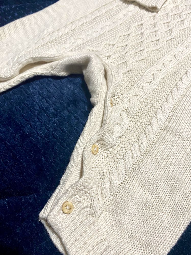 Babygrow malha algodão bege (2-4 meses) fato bebé
