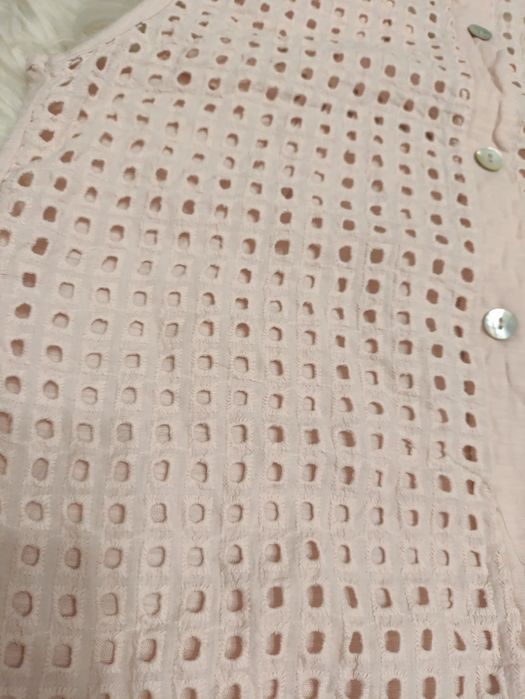 Bluzka z a'la siatka na plecach i dekolcie made in italy różowa damska