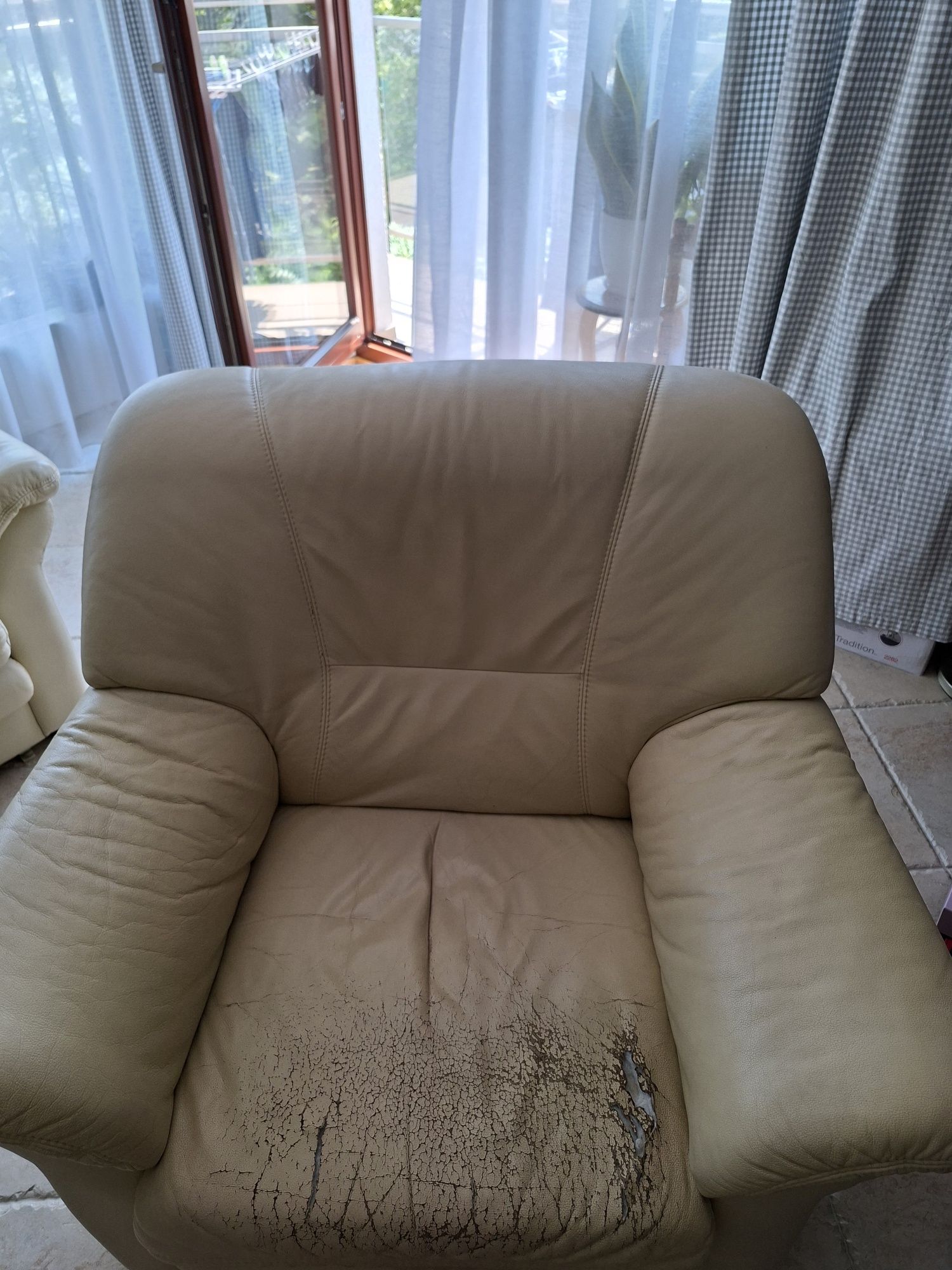 Sofa i fotel skórzany