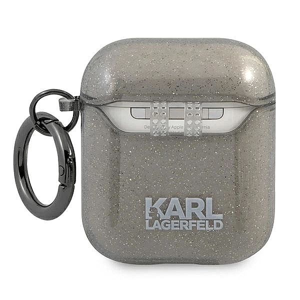 Etui Karl Lagerfeld Glitter Choupette na AirPods 1 / 2 - czarne