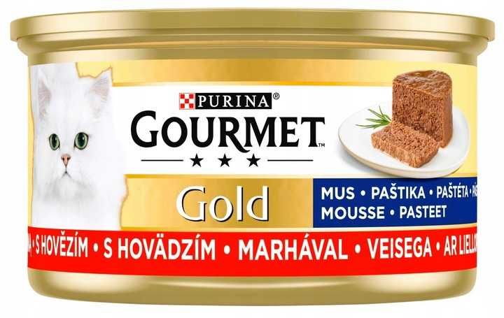 Purina Gourmet Gold Mus z Wołowiną dla kota 12x 85g