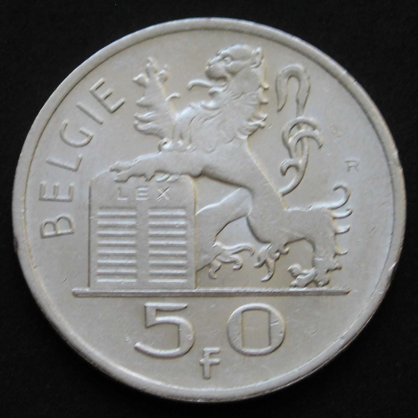 Belgia 50 franków 1948 - srebro