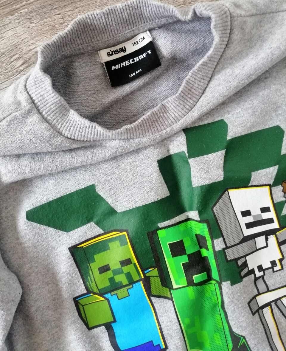 Sinsay Minecraft szara bluza 152