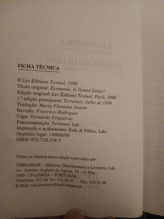 A economia é coisa do diabo?, Pierre-Noel Giraud, 1999