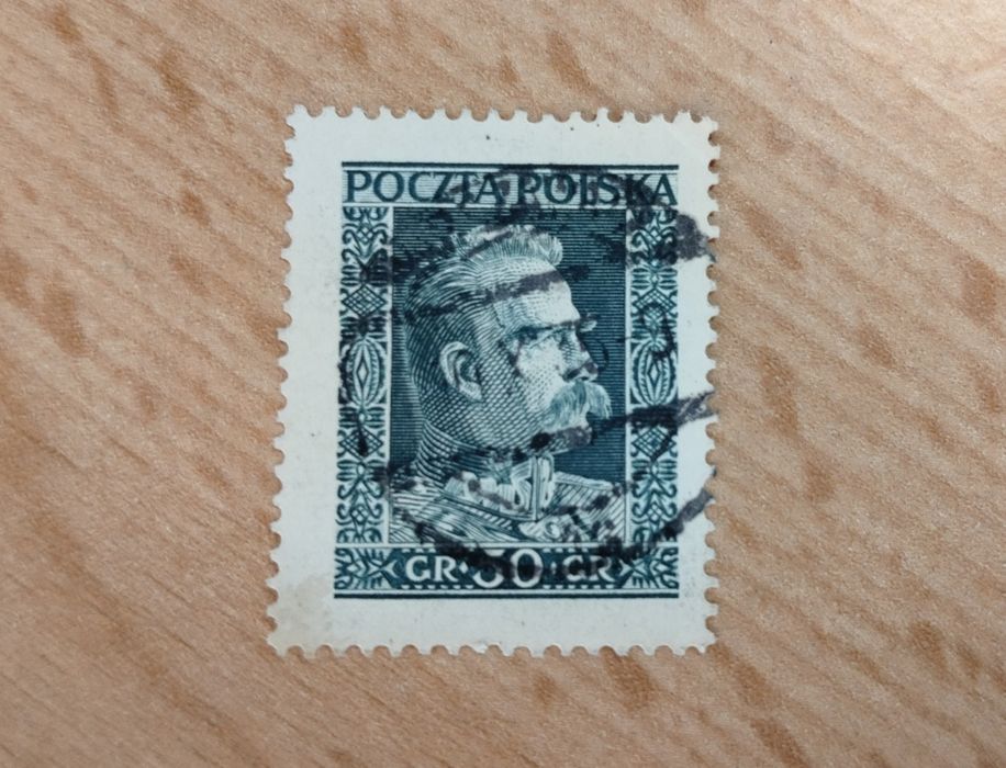 Znaczek Józef Piłsudski 50 gr 1928 r. (nr 238), kasowany