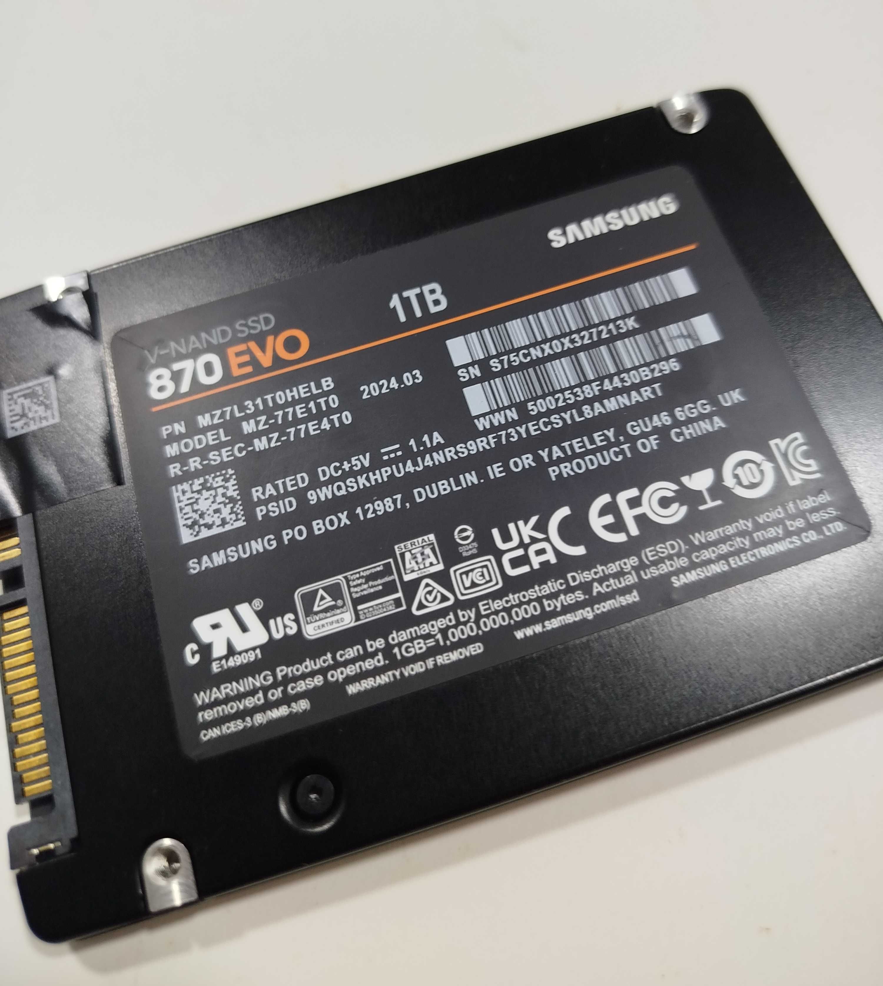 Disco SSD Samsung 870 EVO 1TB SATA3 (como novo)