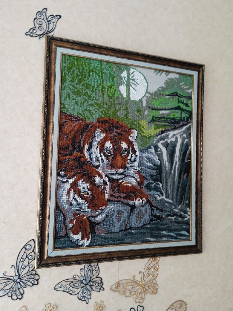 Картина тигров вышивка полностью чешский бисер