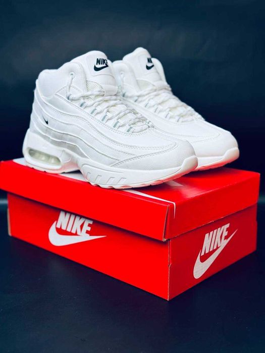 мужские зимние кроссовки найк белые на меху супер тёплые кросовки nike