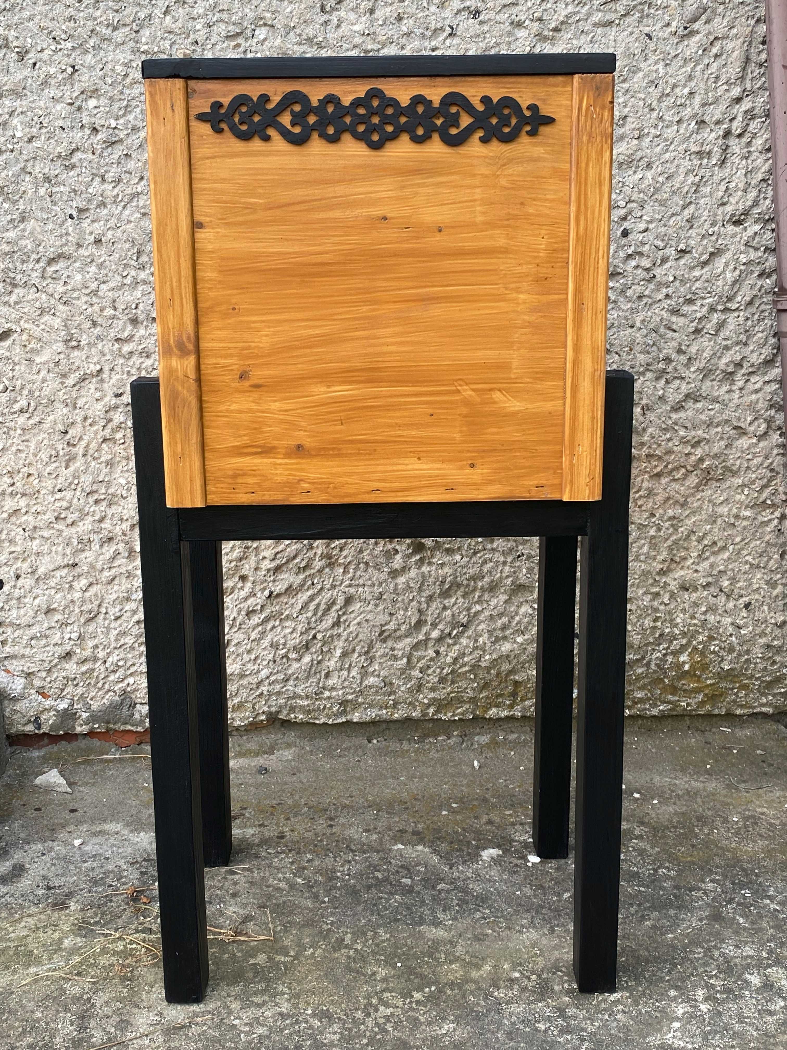 Donica 40x40x80 cm czarne nogi dekor Solidna