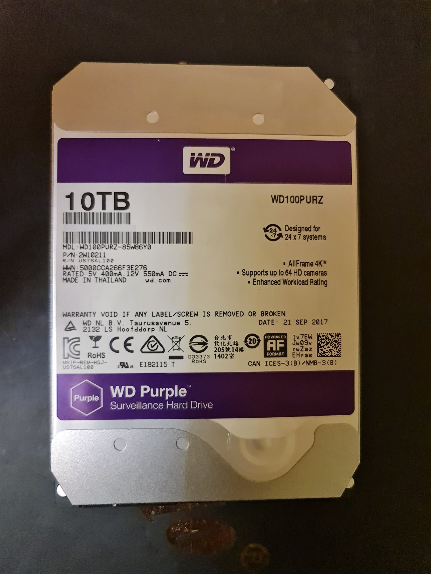 Western Digital purple 10 tb