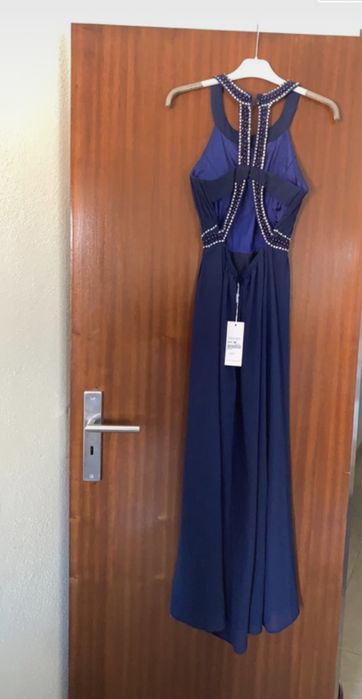 Vestido de Gala azul escuro tamanho S