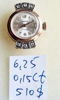 Продам золотые женские часы с бриллиантами производства СССР