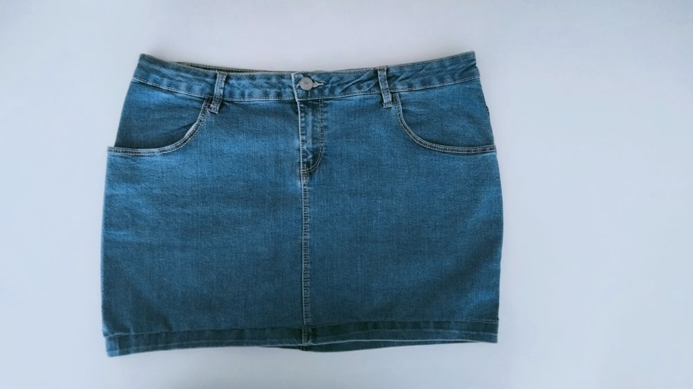 Spódniczka damska, jeansowa, Vintage, niebieska, Plus Size, Beloved