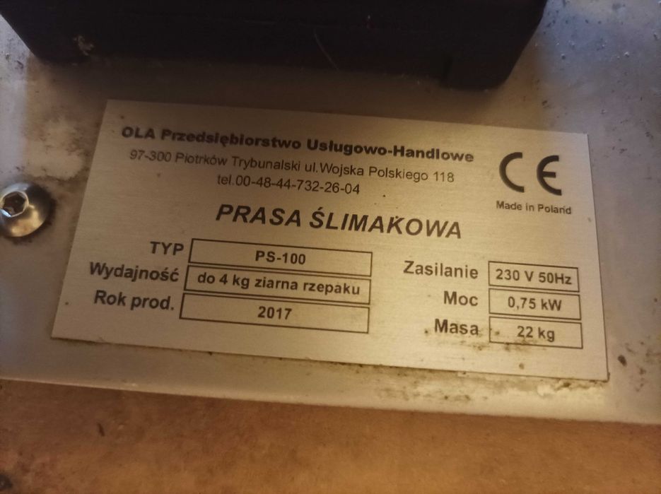 Prasa do tłoczenia oleju PS-100