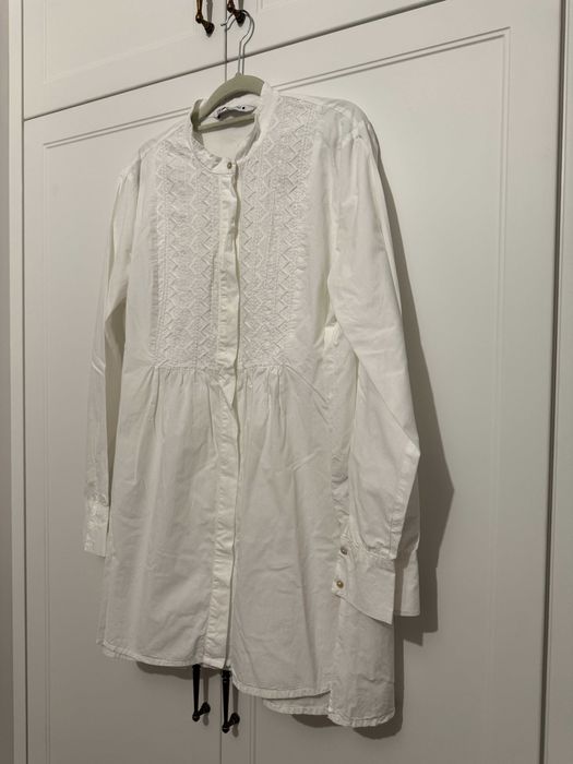 Bawełniania koszula haftowana Zara XL