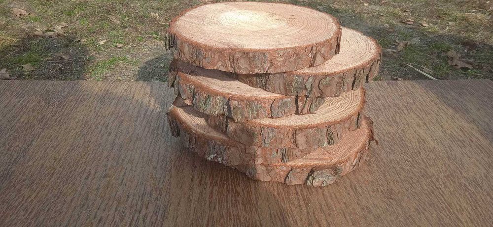 Krążki drewniane, 3 sztuki, 20-25 cm, na stroiki, plastry drewna