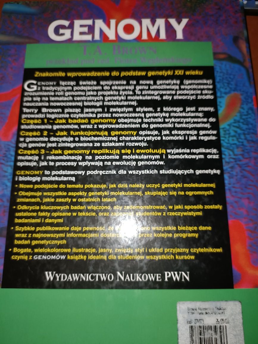 T.A. Brown genomy książka genetyka biologia molekularna