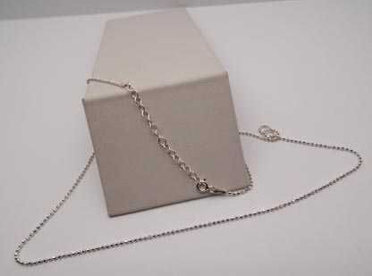 Srebrny łańcuszek diamentowane kulki regulowany 45 -  50 cm.