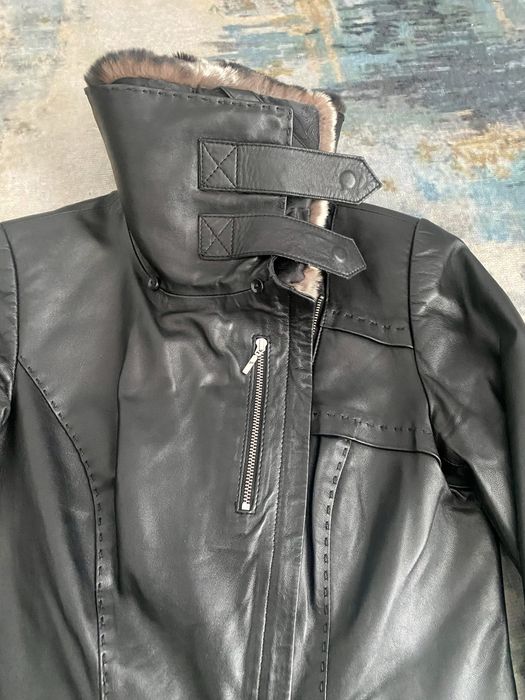 Skórzsna kurtka z prawdziwego futra