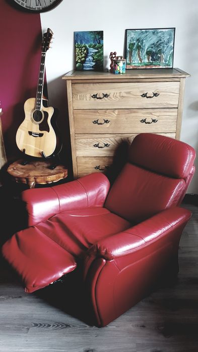 Włoski fotel skórzany Gala Collezione rozkładany wypoczynkowy