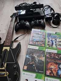 Xbox 360 Zestaw - Konsola, 2 Pady, Kinect, 20 Gier i Gitara!