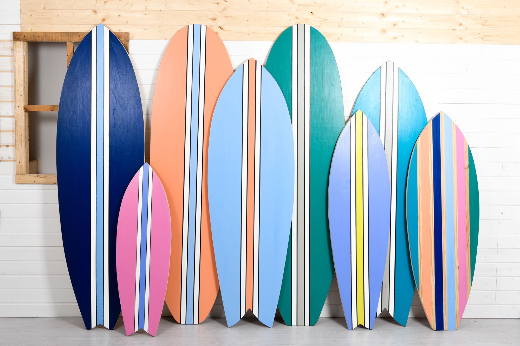 Surfboard wood decoração