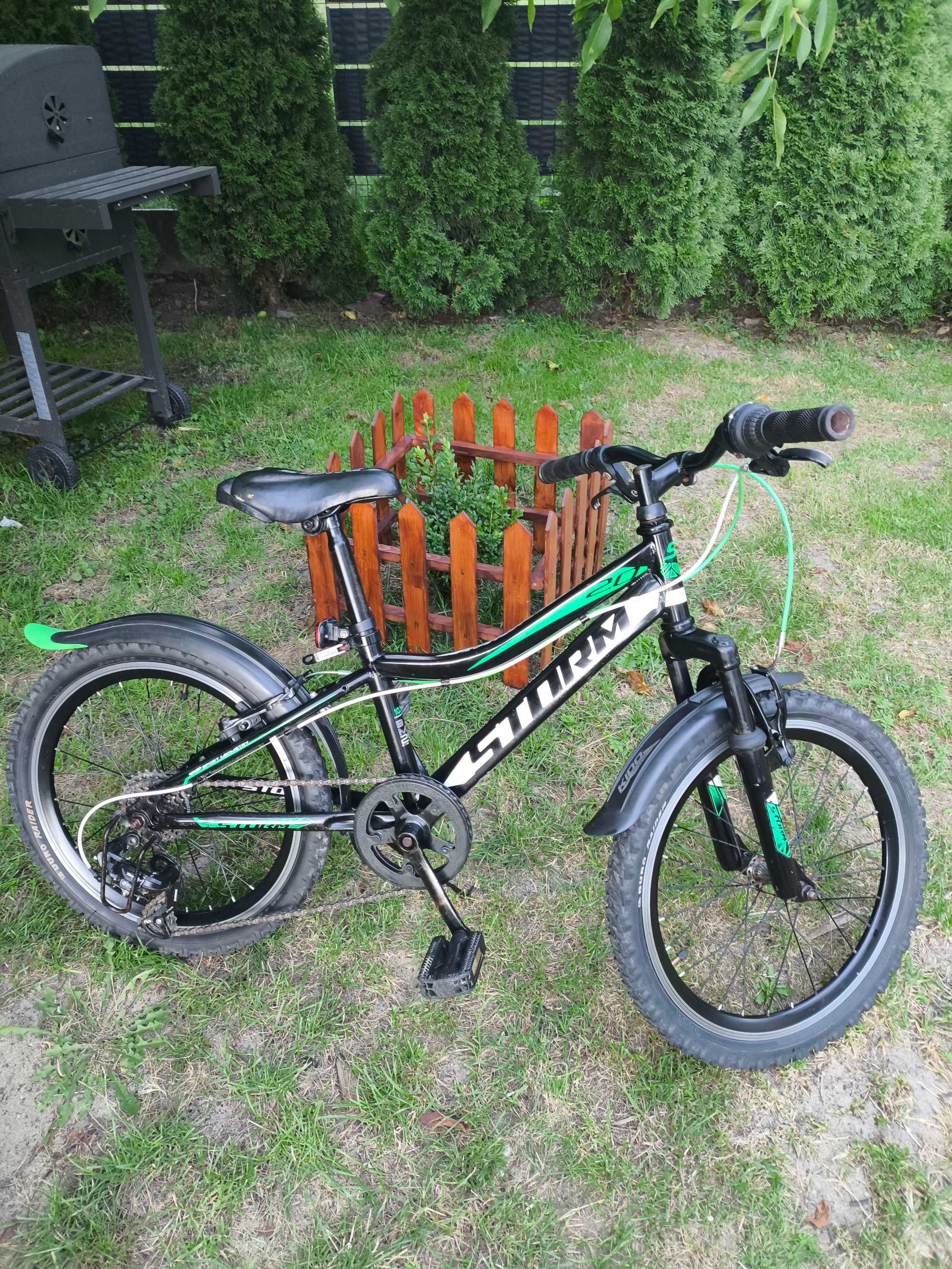 Rower STORM 20 cali czarnobiałozielony