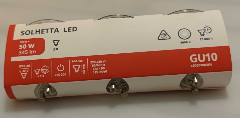 8 Lâmpadas LED GU10 IKEA, iluminação regulável s/fios *4€*