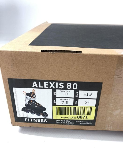 Damskie rolki K2 Alexis 80 czarne-pomarańczowe z hamulcem 80mm 80A