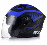 Nowy kask otwarty niebiesko czarny mat