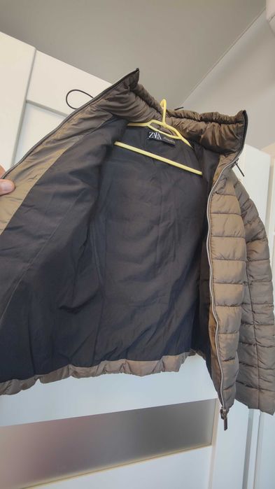 ZARA Как Новый Пуховик 100% Оригинал Куртка Бомбер XS С Капюшоном